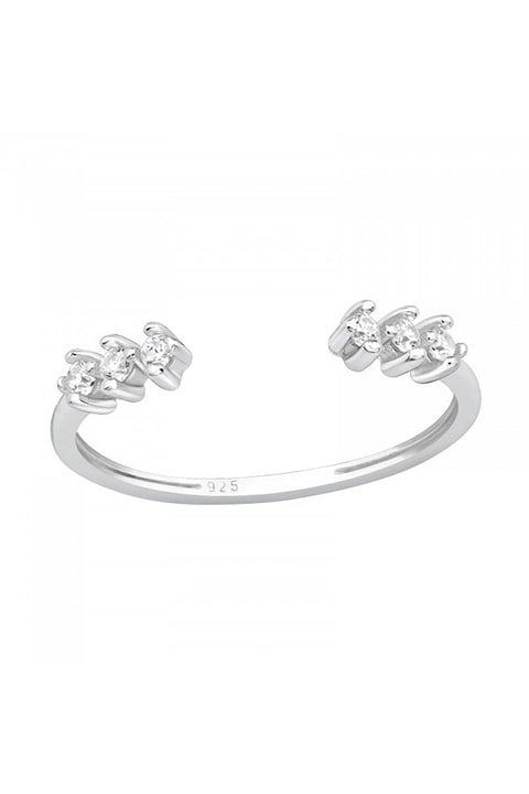 Sterling Silver Adjustable Sparkling Toe Ring with CZ - SS