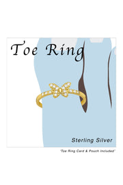 18k Vermeil Adjustable Butterfly Toe Ring with CZ - VM