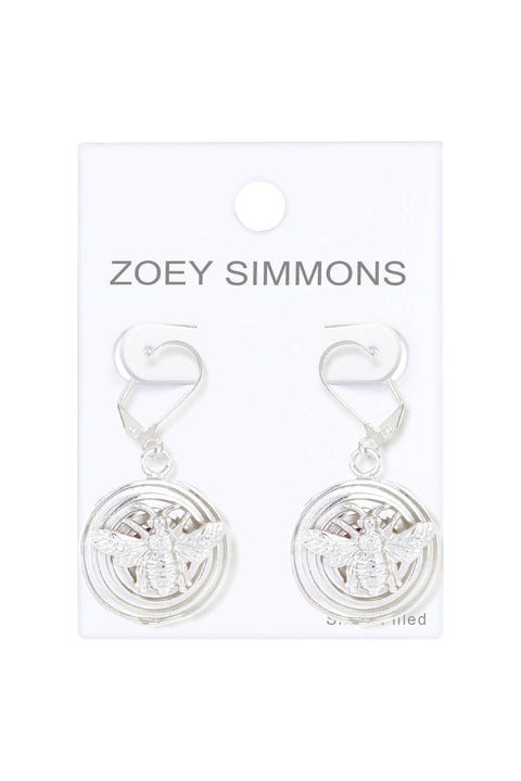 Bee & Swirl Disc Drop Earrings - SF