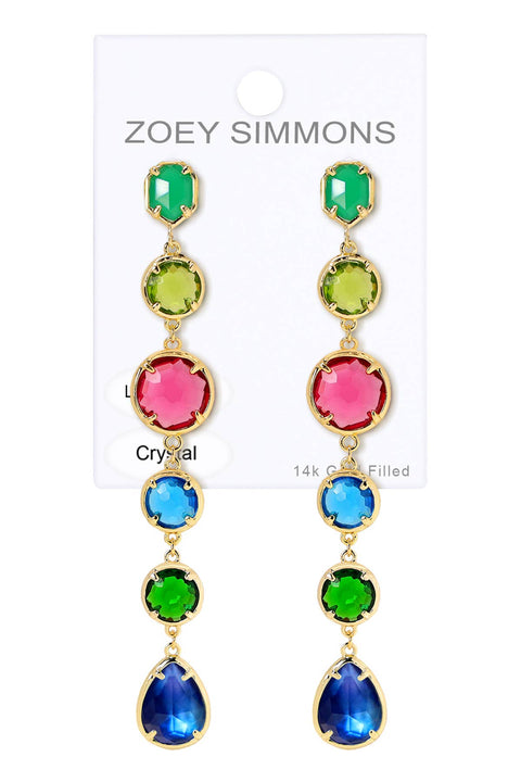 Labradorite Doublet & Mixed Crystal Drop Earrings - GF