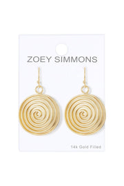 Mandala Swirl Drop Earrings - GF