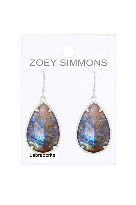 Labradorite Fancy Cut Drop Earrings - SF