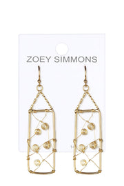Golden Wire Wrapped Archway Drop Earrings - GF
