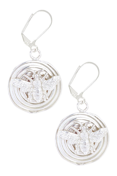 Bee & Swirl Disc Drop Earrings - SF