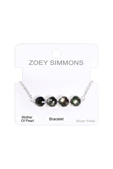 Black Mother Of Pearl Doublet Bracelet - SF