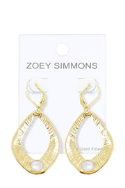 Cultured Pearl Drop Earrings In Gold - GF