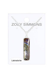 Labradorite Rectangle Necklace - SF