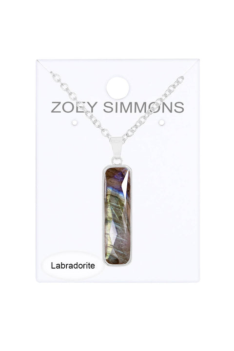Labradorite Rectangle Necklace - SF