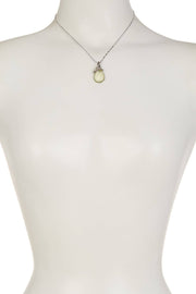 Lemon Quartz Doublet & Marcasite Oval Pendant Necklace - SF