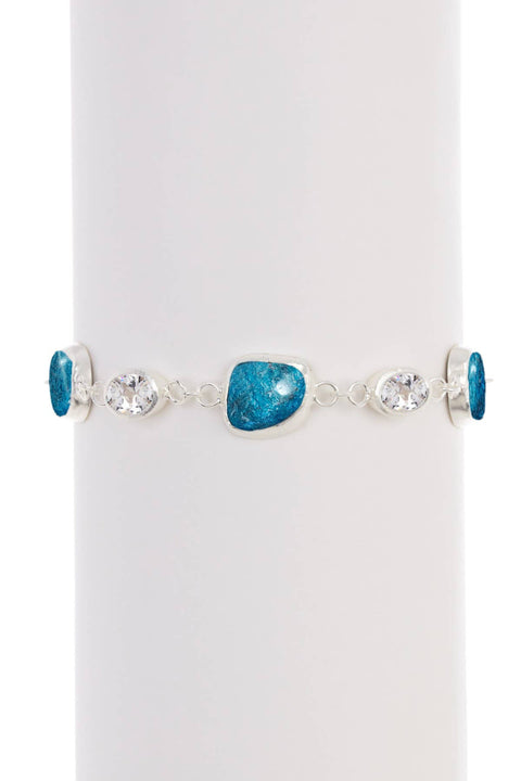 Apatite & CZ Link Bracelet - SF