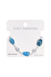 Apatite & CZ Link Bracelet - SF