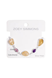 Citrine & CZ Link Bracelet - SF