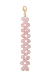 Rose Quartz 6mm Mala Beads Braided Keychain - SF/GF
