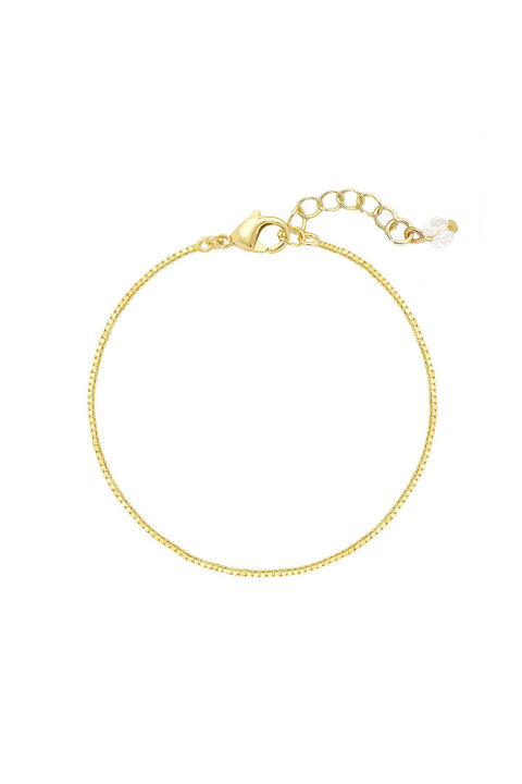 14k Gold Plated 1.2mm Box Chain Bracelet - GP