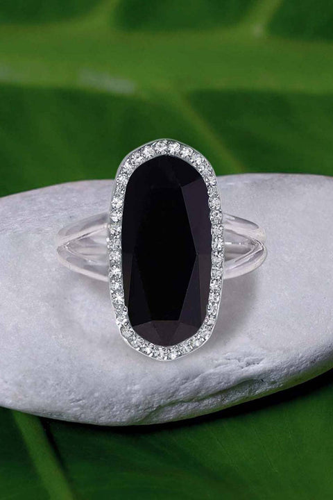 Black Onyx Halo Ring - SF