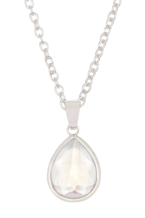 Moonstone Crystal Teardrop Necklace - SF