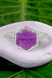 Amethyst Hexagon Ring - SF