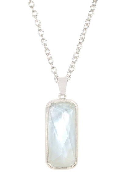 Mother Of Pearl Rectangle Necklace - SF