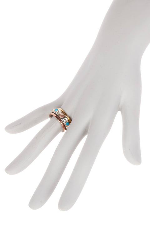 Turquoise & Sterling Silver Spinner Ring - SS