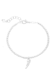 Feather Charm Beaded Bracelet - SF