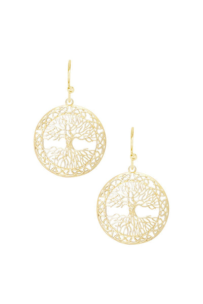 Tree Of Life Drop Earrings - GF