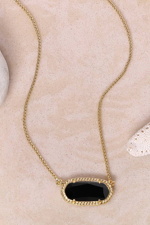 Black Onyx Pendant Necklace - GF