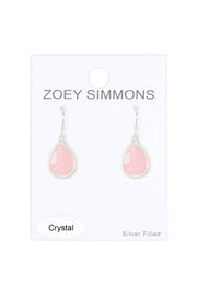 Rose Crystal Teardrop Earrings - SF