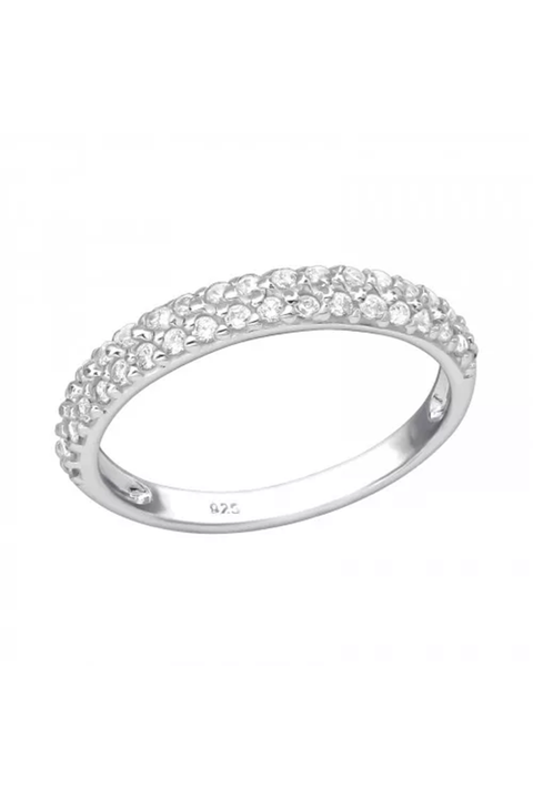 Sterling Silver Eternity Band Ring With CZ - SS