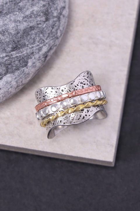 Etched Texture Spinner Ring - SF