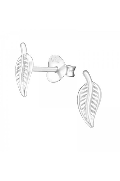 Sterling Silver Leaf Ear Studs - SS