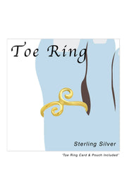 18k Vermeil Swirly Lines Adjustable Toe Ring - VM