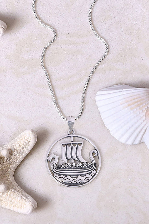 Viking Ship Pendant Necklace - SF