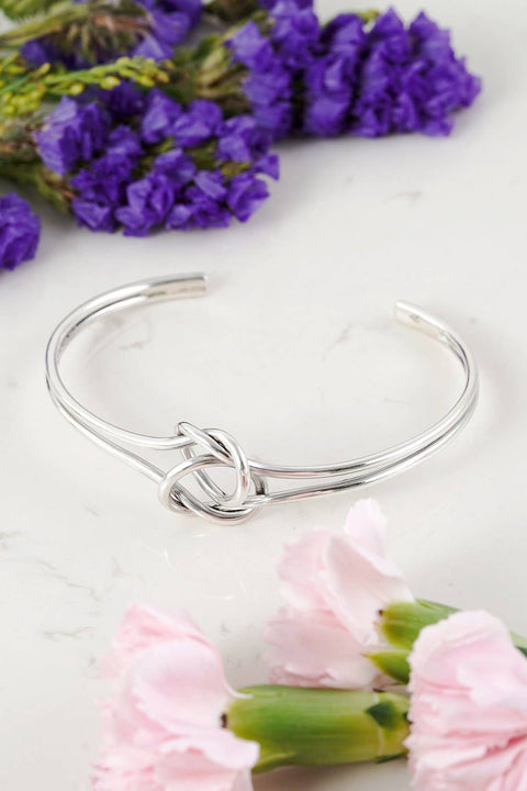 Sterling Silver Infinity Knot Cuff Bracelet - SS