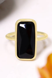Black Onyx Rectangle Ring - GF