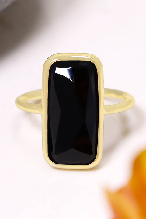 Black Onyx Rectangle Ring - GF