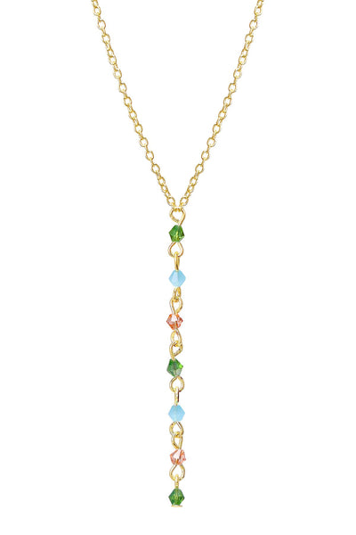 Mixed Austrian Crystal Y Necklace - GF