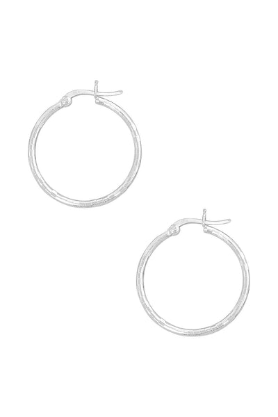 Sterling Silver Diamond Cut Hoop Earrings - SS