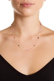 Purple Austrian Crystal Station Necklace - SF