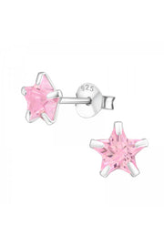 Sterling Silver Star 6mm Ear Studs With Cubic Zirconia - SS