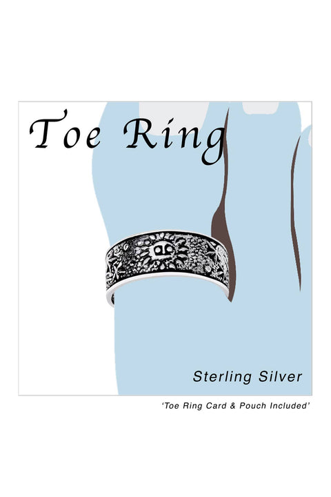 Sterling Silver Sun Adjustable Toe Ring - SS