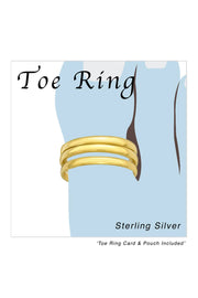 18k Vermeil Triple Adjustable Toe Ring - VM