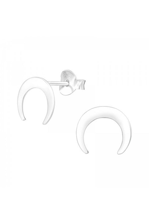 Sterling Silver Moon Ear Studs - SS