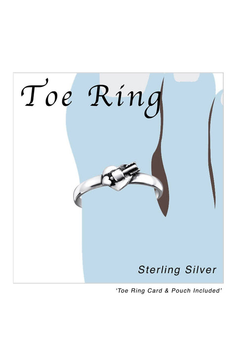 Sterling Silver Cupid's Arrow Adjustable Toe Ring - SS