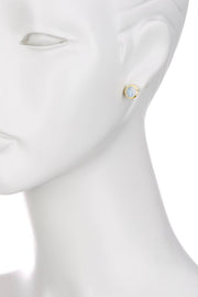 Amazonite Crystal 8mm Post Earrings In Gold - GF