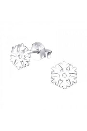 Sterling Silver Snowflake Ear Studs - SS