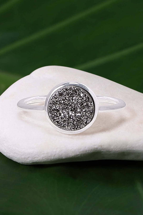 Silver Druzy Quartz Ring In Silver - SF
