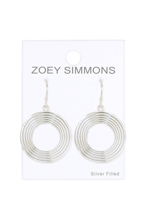 Concentric Circle Drop Earrings - SF