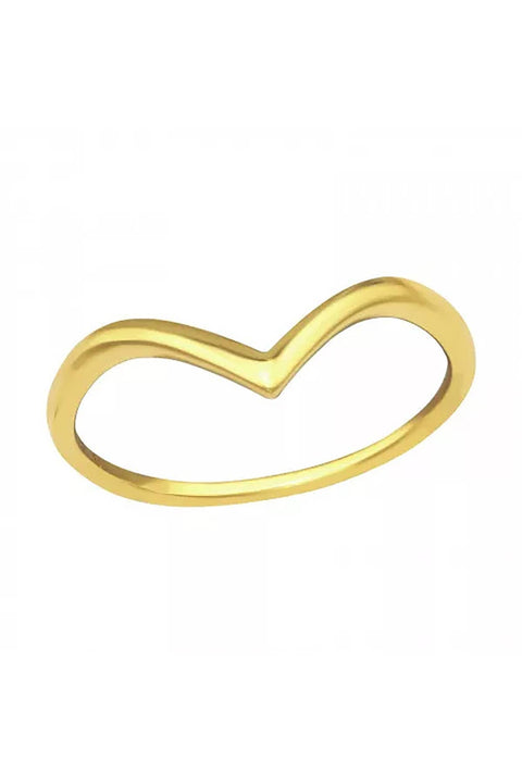 Sterling Silver Vermeil Wave Band Ring - VM