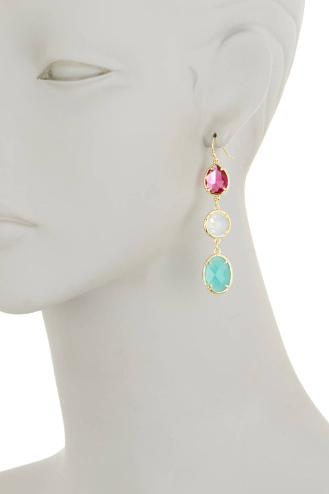 Amazonite Crystal & Mixed Crystal Drop Earrings - GF