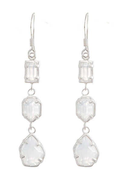 Moonstone Crystal Drop Earrings - SF
